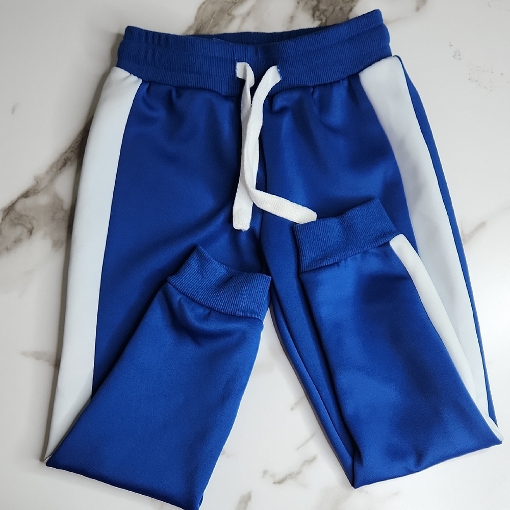Dip Blue and White Joggers with Elastic Waistband